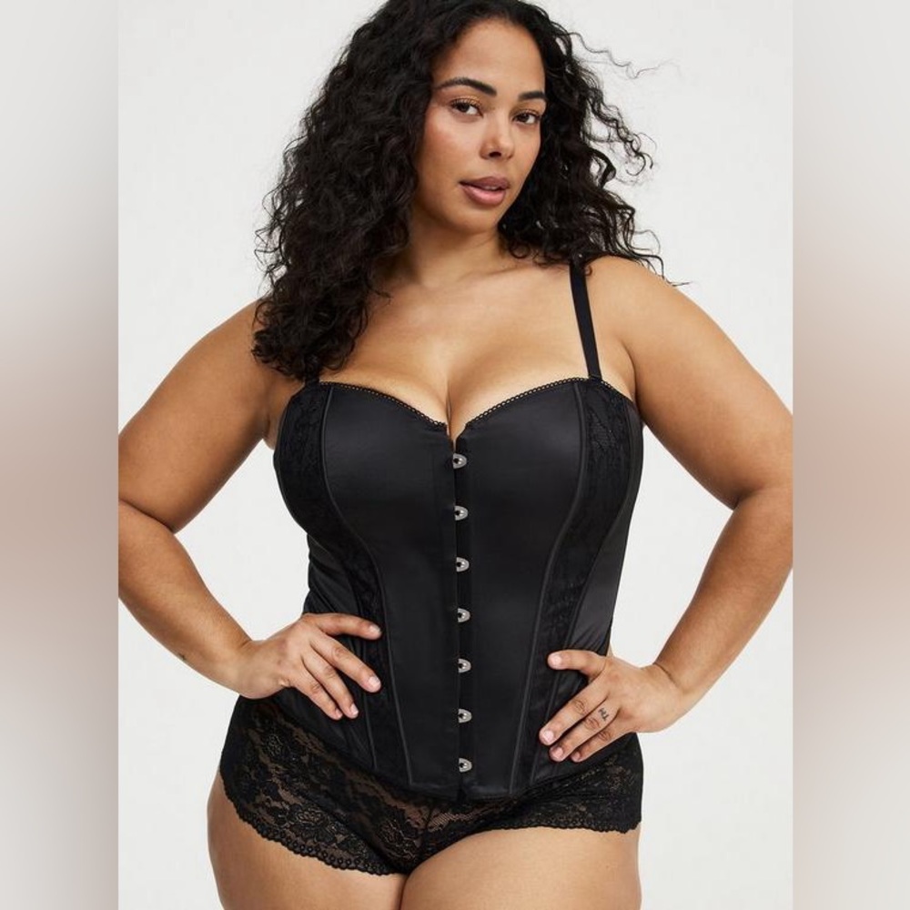 Torrid Satin Corset With Hook Front - Picture 2 of 9